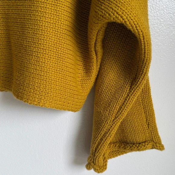 Jack by BB Dakota Talk Mustard Yellow Cropped Knit Sweater, Small - Picture 10 of 10